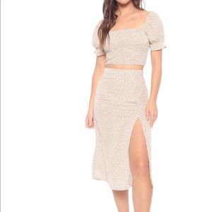 Smocked skirt set